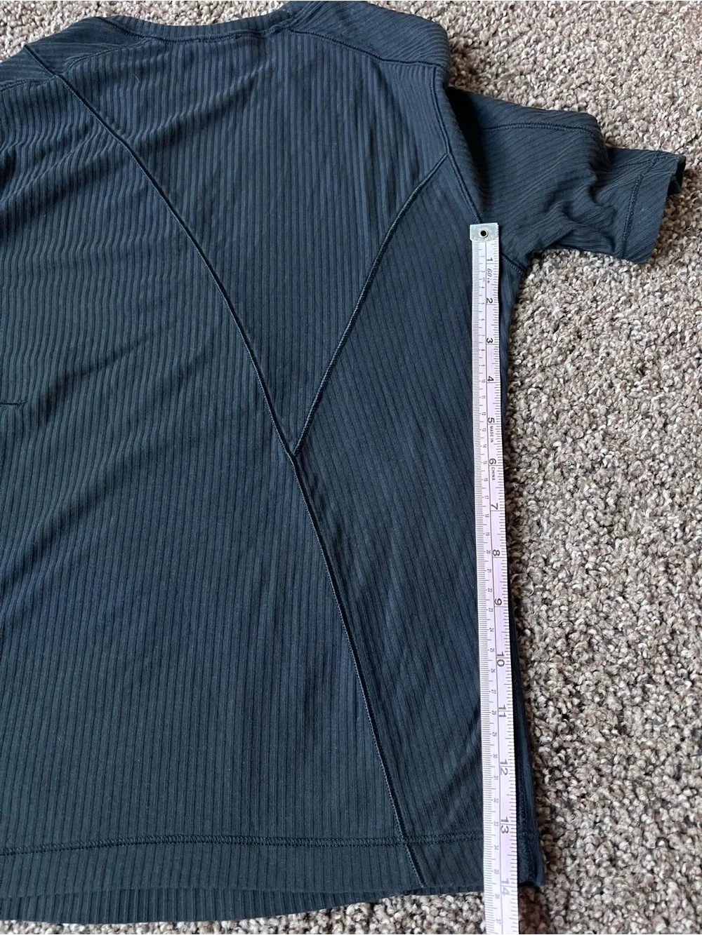 lululemon athletica Black Ribbed Short Sleeve Top